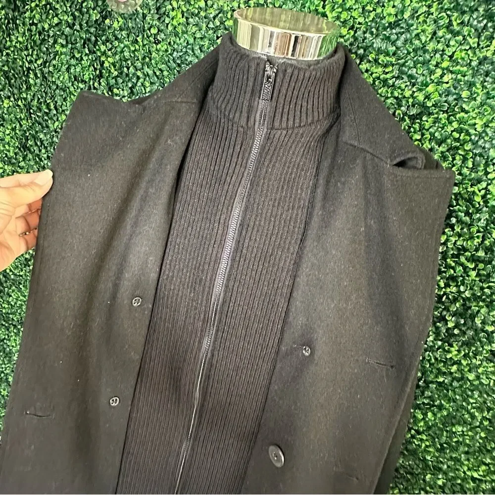 Kenneth Cole Men's Wool Blend Peacoat with Bib Coat Sz XS